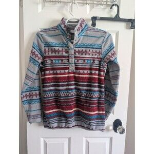 Columbia women's large Aztec print 1/4th button pullover western festival
